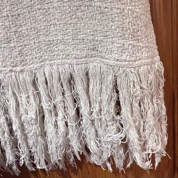 ZARA Ecru Cream Fringed Textured Weave Sleeveless Top Size XL Music Festival - Picture 10 of 12